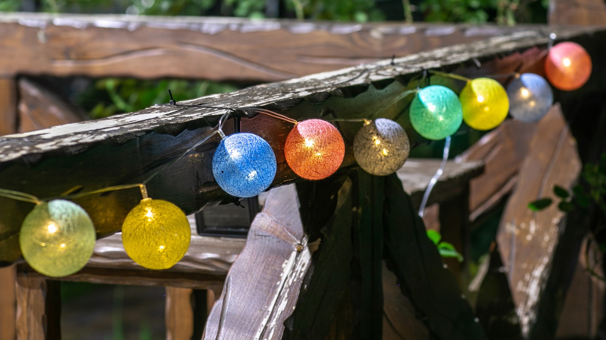 Гирлянда для сада солар Uniel USL-S-139/PM2000 COTTON BALLS UL-00010436 режим свечения