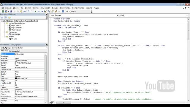 Formulario Avanzado: Agregar, Modificar, Eliminar y Fotografía | VBA Excel 2013 #15 смотреть онлайн