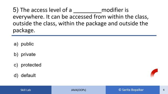 MCQ Access Modifiers смотреть онлайн