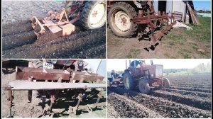 Самодельный окучник-сажалка, фрезерование и посадка картофеля  на тракторе Т-25