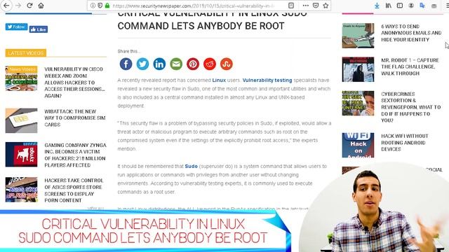 Linux Sudo Vulnerability Leaked CVE-2019-14287 смотреть онлайн