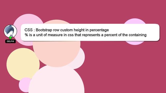 CSS : Bootstrap row custom height in percentage смотреть онлайн