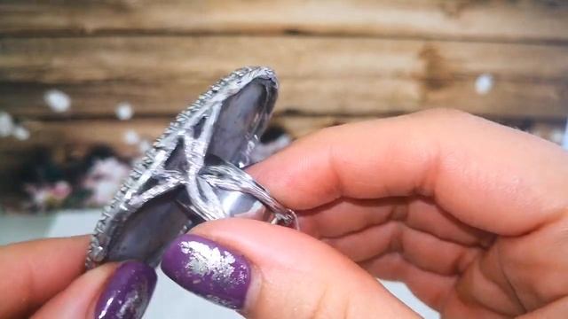 Серебряное кольцо Моховый агат смотреть онлайн