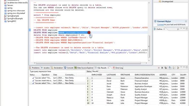 DELETE SQL QUERY DEMO смотреть онлайн
