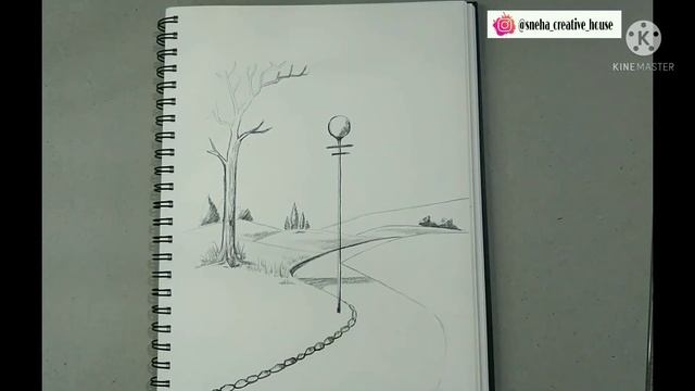How to draw a walking park landscape drowing in white paper - pencil sketch / step by step смотреть онлайн