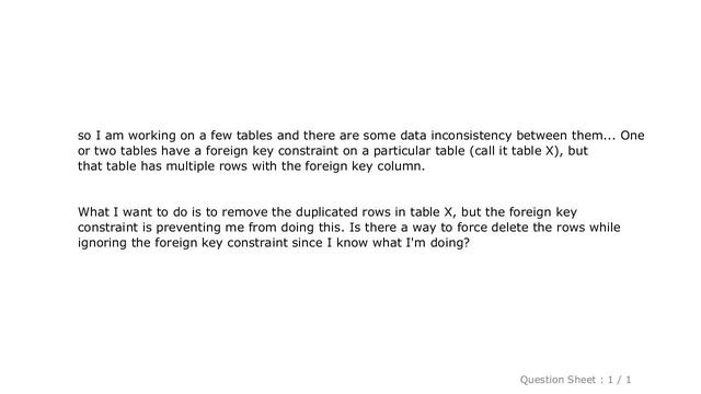 MySQL : MySQL: delete a row ignoring foreign key constraint смотреть онлайн