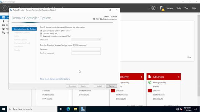 Развертывание Active Directory