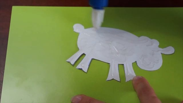 "Мягкая овечка" - аппликация из бумаги и ваты /// Sheep applique from paper and cotton wool смотреть онлайн