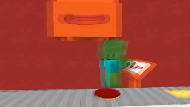 Monster School: WORK AT PIZZA PLACE! - Minecraft Animation смотреть онлайн