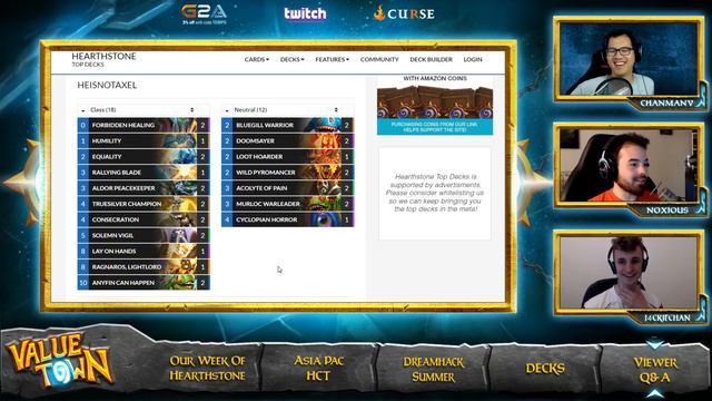 [ Hearthstone ] Value Town #76 w/ Noxious, ChanManV, & guest J4CKIECHAN Pt. 2/2 смотреть онлайн