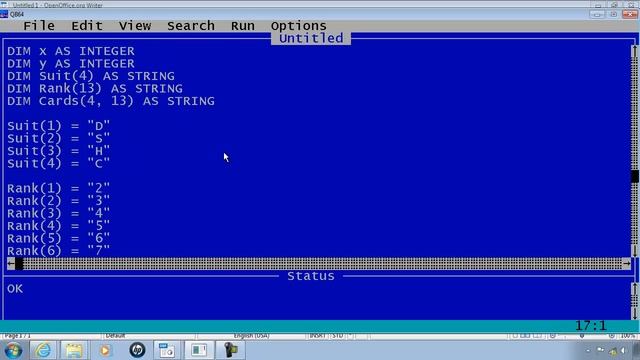 QBasic Tutorial 17 - 2 Dimensional Array - Matrix - QB64 - Deck Of Cards смотреть онлайн