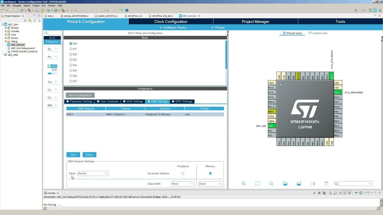 Некоторые нюансы совместной работы ADC и DMA