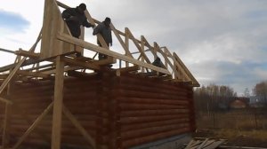 Установка ломаной крыши