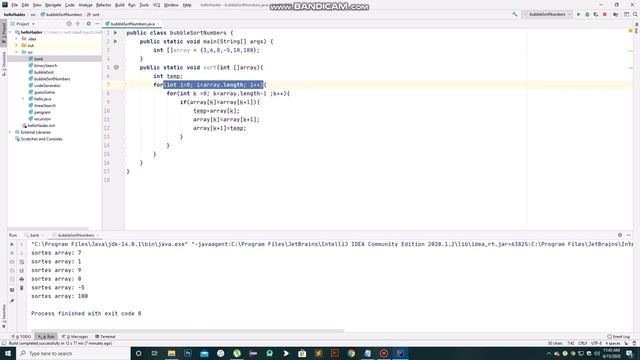 Sort an integer Array | Java | Bubble Sort Algorithm | IntelliJ IDEA | Ascending and descending | смотреть онлайн