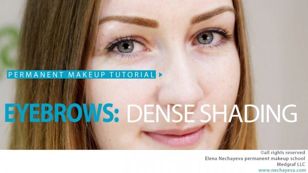 Permanent Makeup Tutorial: Eyebrows Dense Shading / Обучение татуажу: плотная растушевка бровей