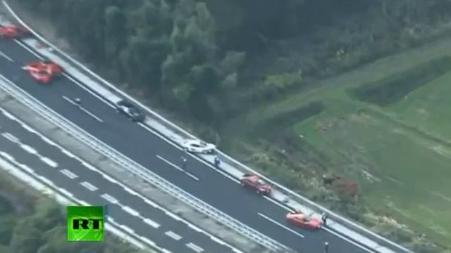 Ferrari Graveyard Video of 14 supercar pile-up in Japan.webm смотреть онлайн