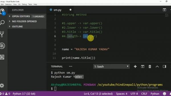 020 String method in python hindi urdu