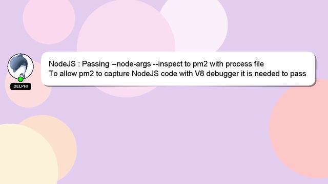 NodeJS : Passing --node-args --inspect to pm2 with process file смотреть онлайн