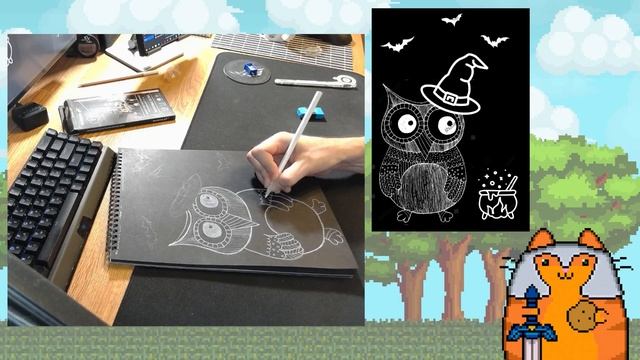 Рисуем СОВУ-ВЕДЬМУ в подарок (ускоренное) ■ Drawing OWL-WITCH as a gift (speeded up) смотреть онлайн