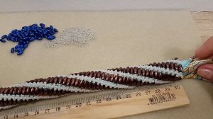 Ажурный жгут из бусин риса и бисера. Мастер класс. Бисероплетение.