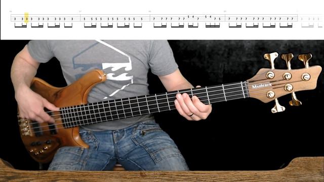 Iron Maiden - Hallowed Be Thy Name Bass Cover with Playalong Tabs in Video смотреть онлайн
