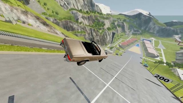 Mercedes SL convertible vs Ramp of Death jump | BeamNG.drive смотреть онлайн