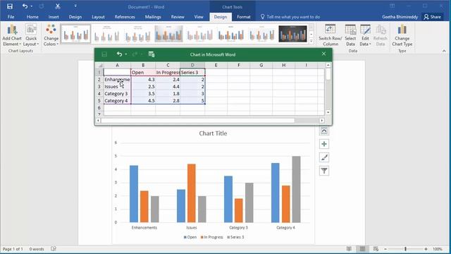 How to Insert a Chart into a document in Word 2016 смотреть онлайн