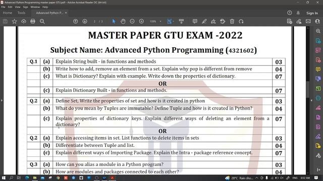 #gtu MOST IMP SEM 2 | Advanced Python Programming (4321602) смотреть онлайн