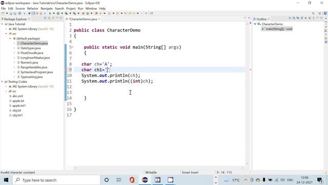 Character Data Type in JAVA смотреть онлайн