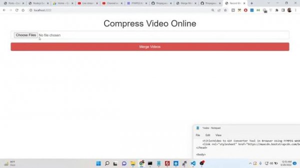 Node.js Express FFMPEG WASM Merge or Concatenate Multiple Videos in Browser Using Javascript