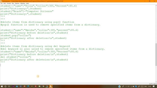 Dictionary in Python 2 смотреть онлайн