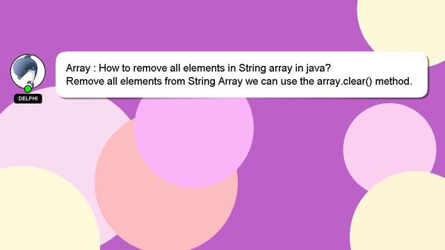 Array : How to remove all elements in String array in java? смотреть онлайн