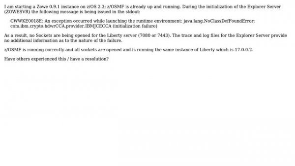 An exception occurred while launching the runtime environment: java.lang.NoClassDefFoundError:...