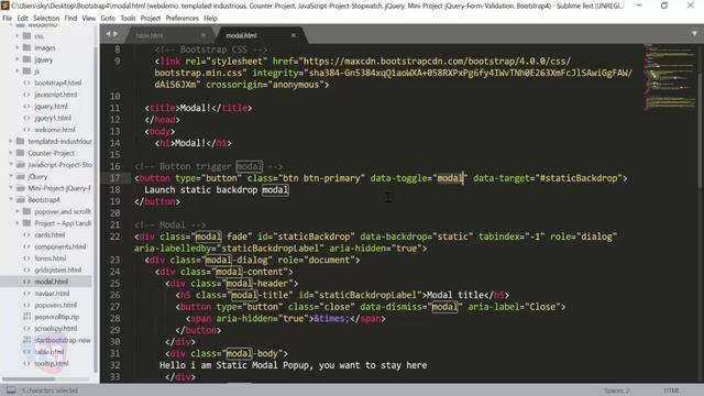 modals in bootstrap 4 | Bootstrap 4 tutorial | web development course | Sekharmetla | Harisystems смотреть онлайн