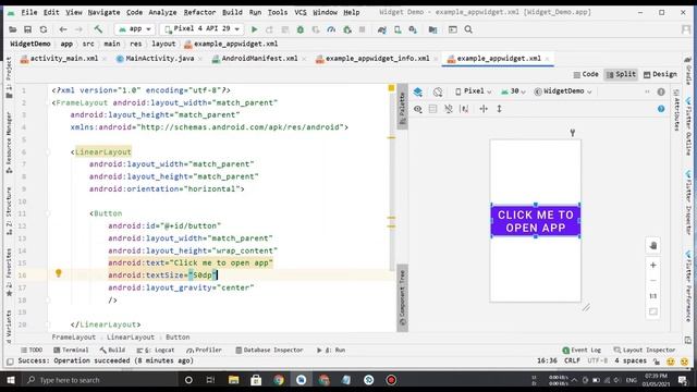 How to create widget in android programmatically | Creating widget demo. смотреть онлайн