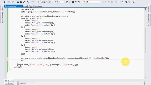 How to create Google column chart with animation on load using ASP.NET MVC4 & Jquery смотреть онлайн