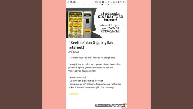 Beeline Yangiliklari 5GB+500Mb Atiga 25000 Minga Evaziga|Билайн Теле2 Безлимит Интернет Билайн Киёв смотреть онлайн