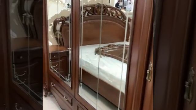 Спальня Аллегро с 6 дверным шкафом Орех матовый Слониммебель. смотреть онлайн