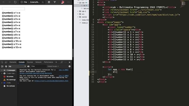 Lab 1-3 - Start with Vue.js CDN #ITKMITL Multimedia Programming 2020 смотреть онлайн