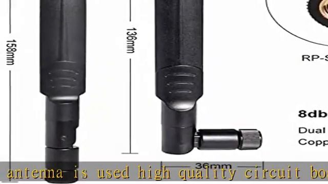 2 X 8dBi WiFi RP-SMA Male Antenna 2.4GHz 5.8GHz Dual Band +2 X 15CM U.FL/IPEX To RP-SMA Female Pigt