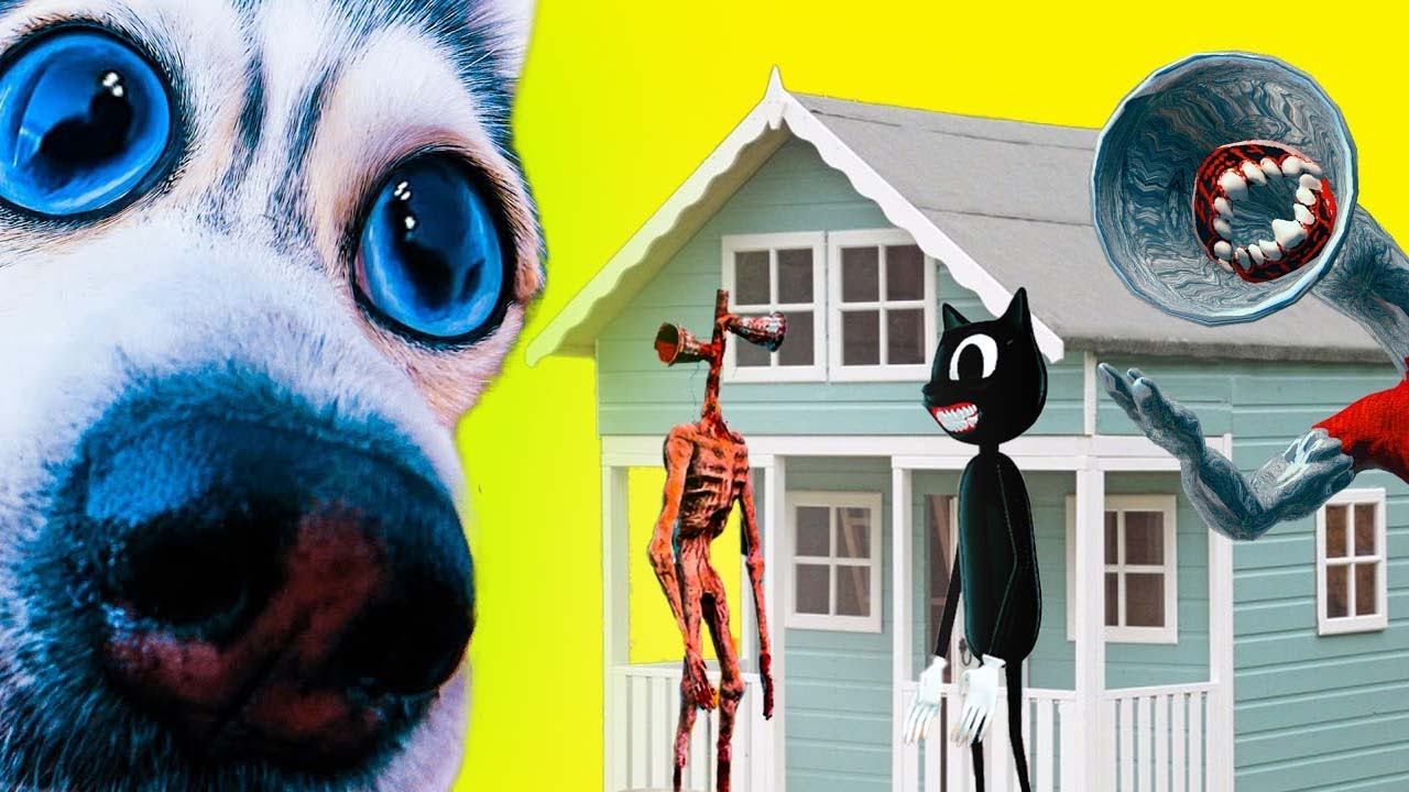 СТРОИМ ДОМИКИ ДЛЯ МОНСТРОВ!! (Хаски Бандит) Говорящая собака смотреть онлайн