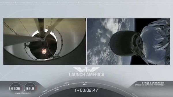 Запуск и посадка Crew Dragon