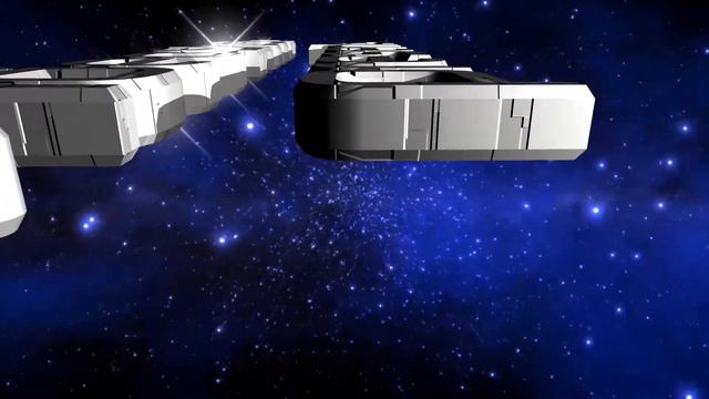 Заставка для начала фильма с 3D титрами: VIDEO STUDIO PRESENTS с эффектом звездолёта смотреть онлайн