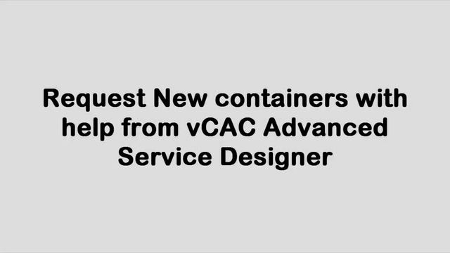 vCAC Docker as a Service смотреть онлайн