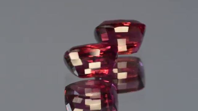 Brilliant Pair Rubellite Tourmaline from Mozambique. Cushion Cut. 6.25 ct. total смотреть онлайн