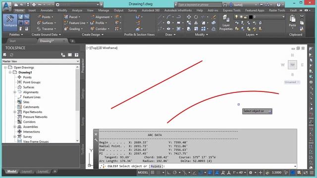 Use Civil 3D's CGList command to display civil data for your lines and arcs. смотреть онлайн