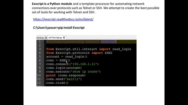 18 Telnetlib & Exscript смотреть онлайн