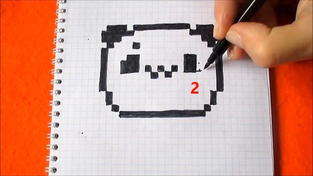Как рисовать Панду по клеточкам Простые рисунки How to Draw Panda Pixel Art смотреть онлайн