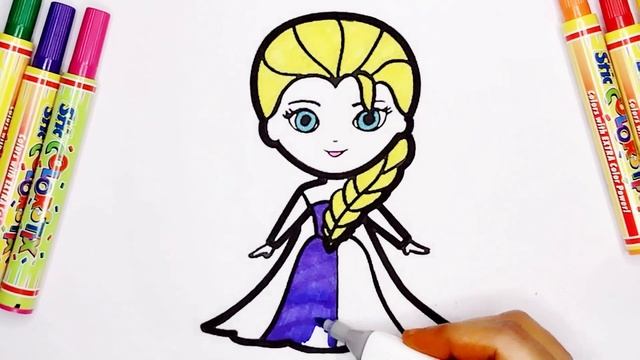 Elsa Frozen Princess Drawing | Coloring Princess Elsa