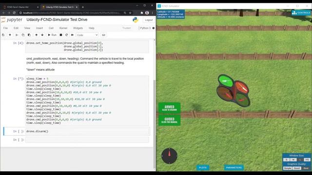 Udacity FCND - Test Drive in Unity Simulator Using Python смотреть онлайн